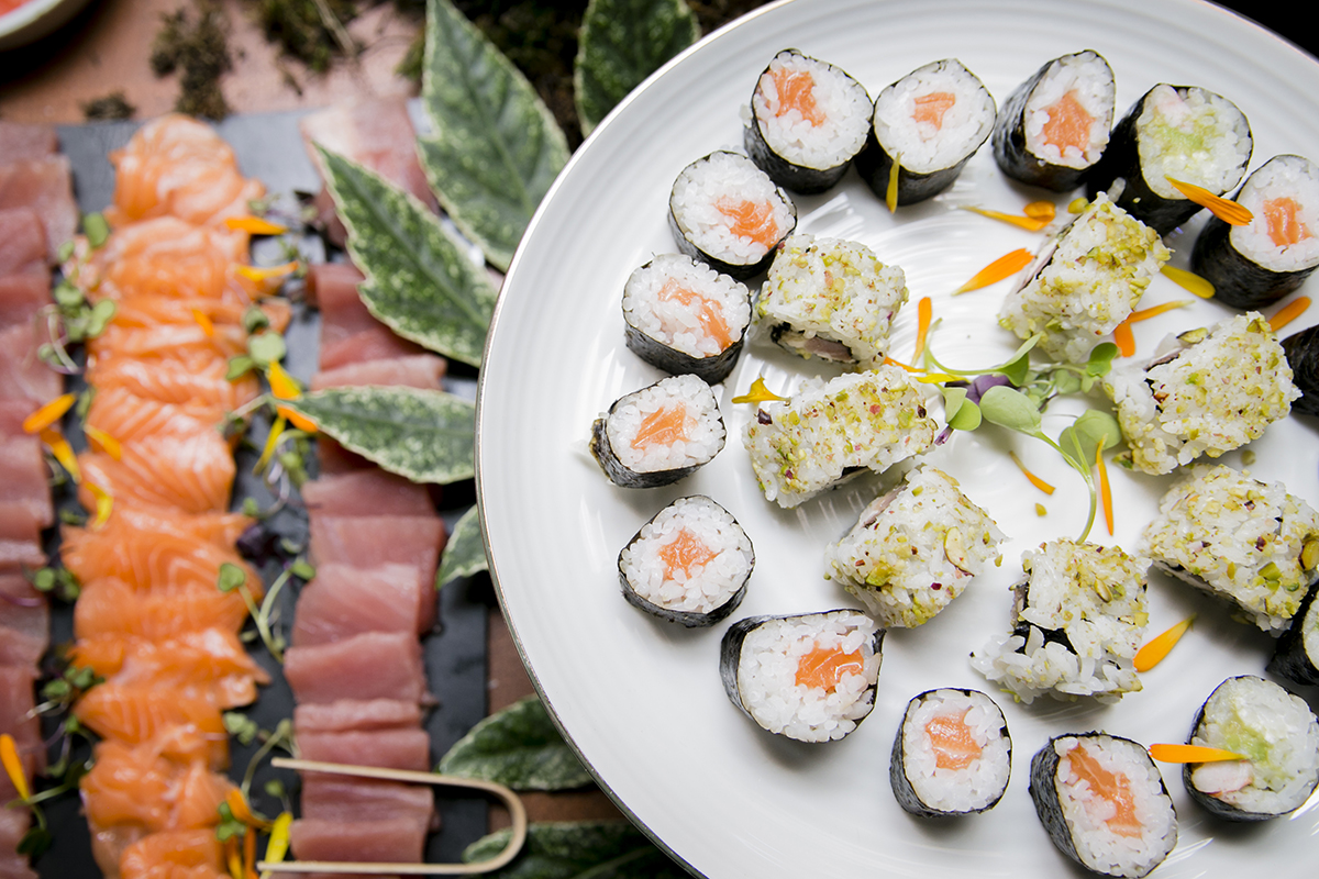 sushi en una boda forti del rourell menu